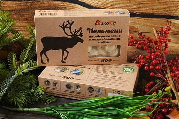 Фото Пельмени из северного оленя с можжевеловыми ягодами 5 кг.